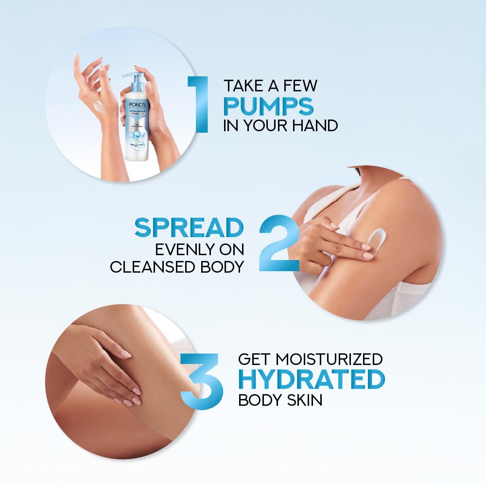 POND'S Hydra Gel Body Lotion with Hyaluronic Acid Vitamin E Niacinamide, Lightweight Non-Sticky Formula - in use