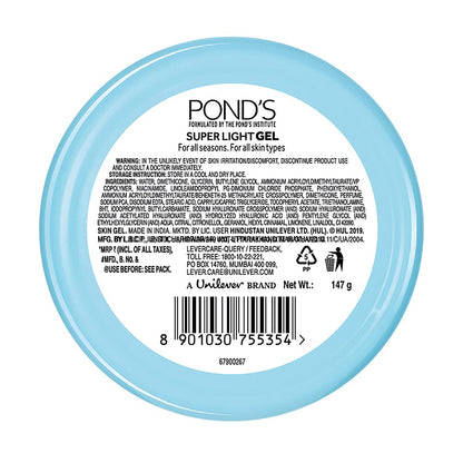 POND'S Super Light Gel Moisturiser, Oil-Free Gel Face Moisturizer, Hyaluronic Acid, for Women - front view (32)