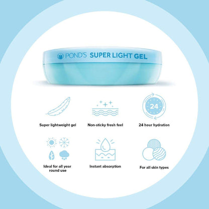POND'S Super Light Gel Moisturiser, Oil-Free Gel Face Moisturizer, Hyaluronic Acid, for Women - label detail