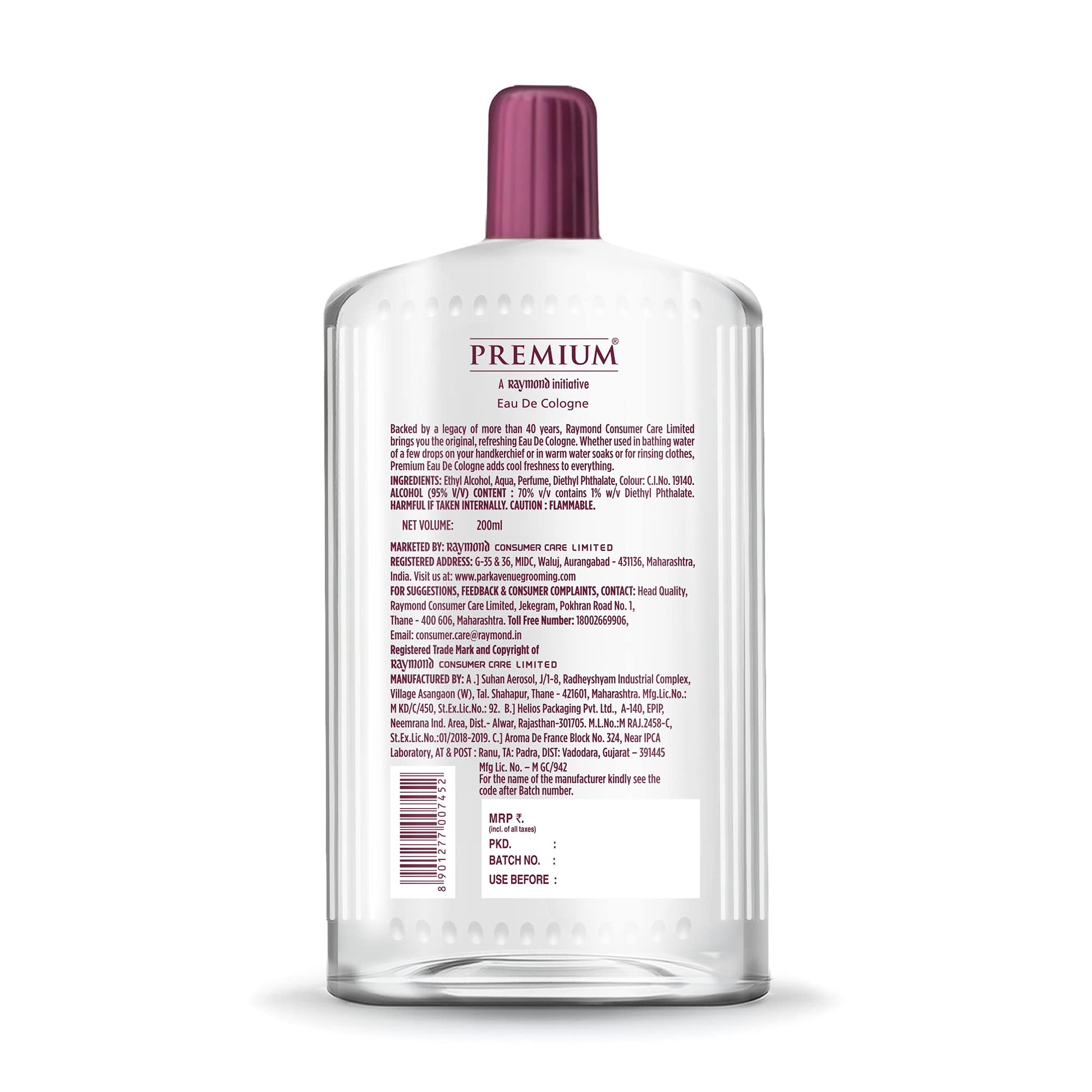 Eau de cologne, 100ml - packaging