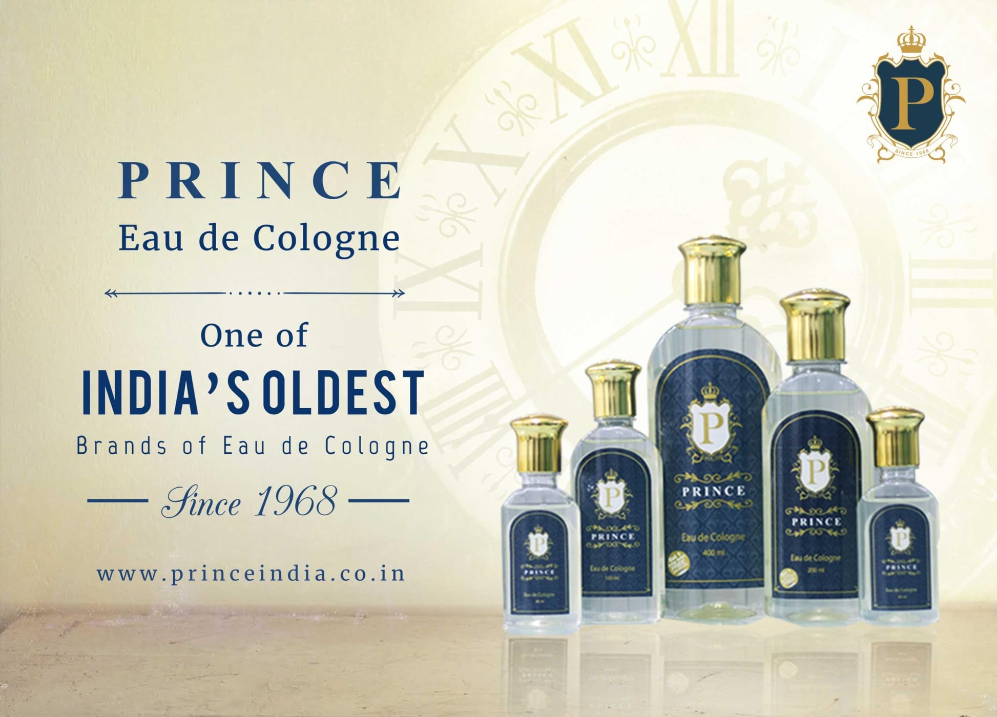 Prince Eau de Cologne Unisex Fragrance, Long-Lasting Fresh Scent, Multi-Purpose Cologne for Men and Women - packaging