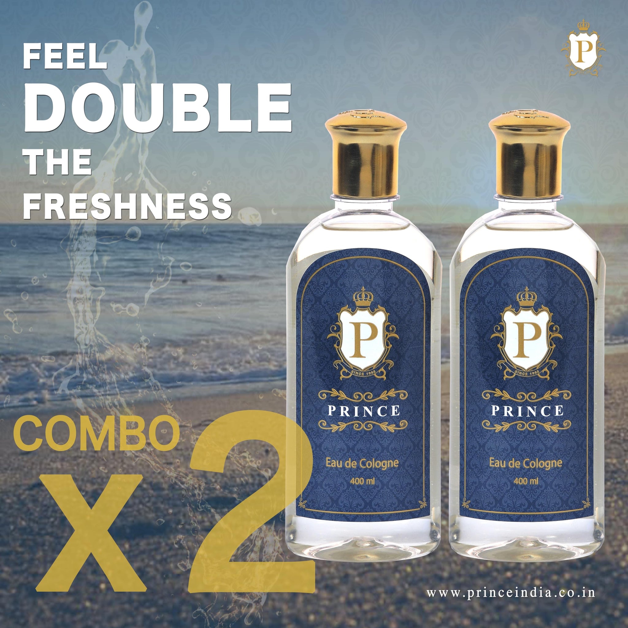 Prince Eau de Cologne Unisex Fragrance, Long-Lasting Fresh Scent, Multi-Purpose Cologne for Men and Women - front view (9)