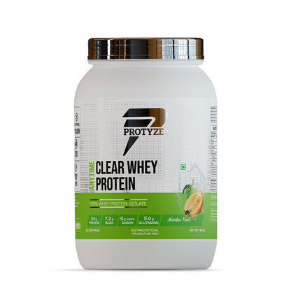 Protyze Anytime Clear Whey Protein Isolate, Nimbu Pani Flavor, 24g Protein, 30 Servings, 900g, ISO & HACCP Certified