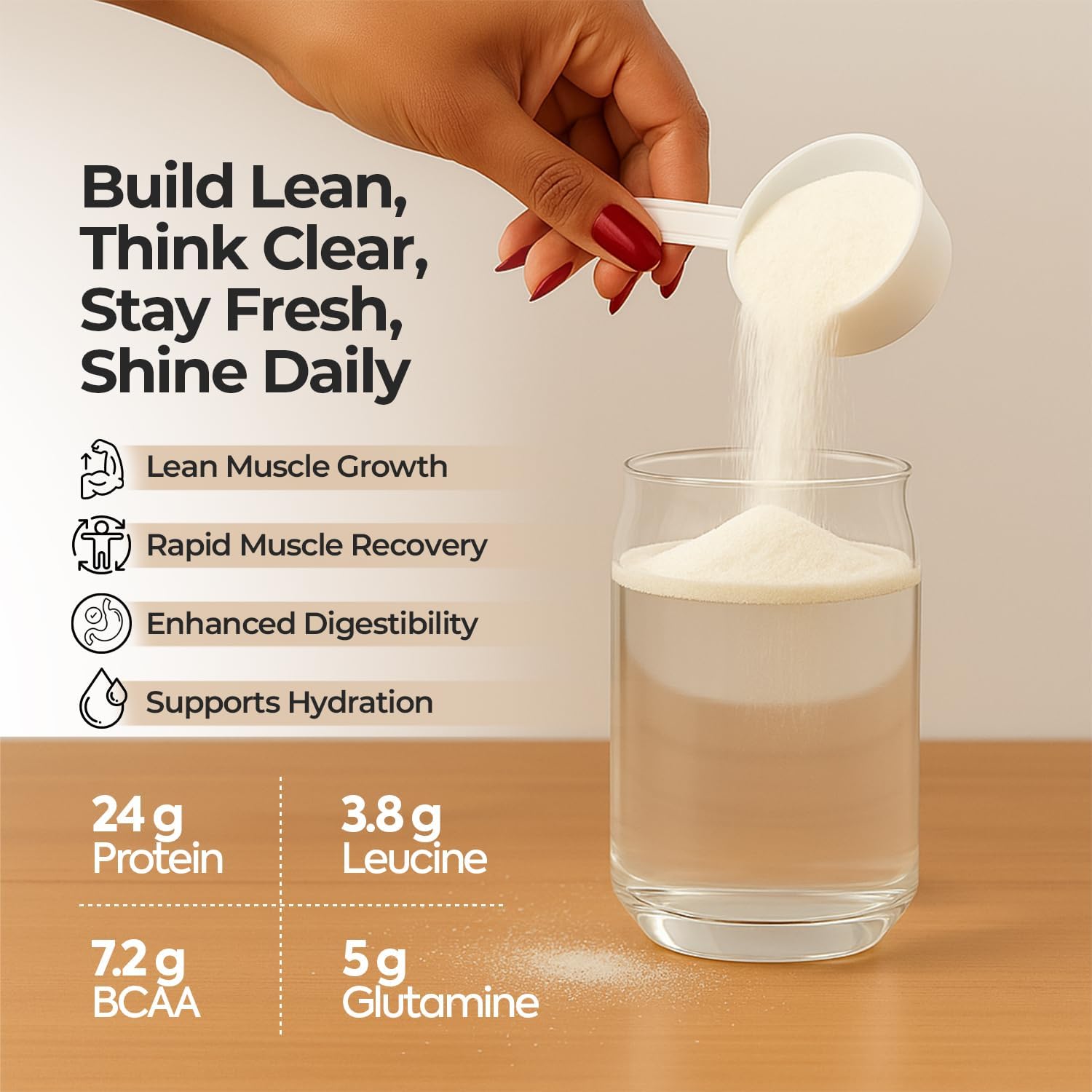 Protyze Anytime Clear Whey Protein Powder, 24g Protein, 7.2g BCAAs, Non GMO, Gluten Free - back view (10)