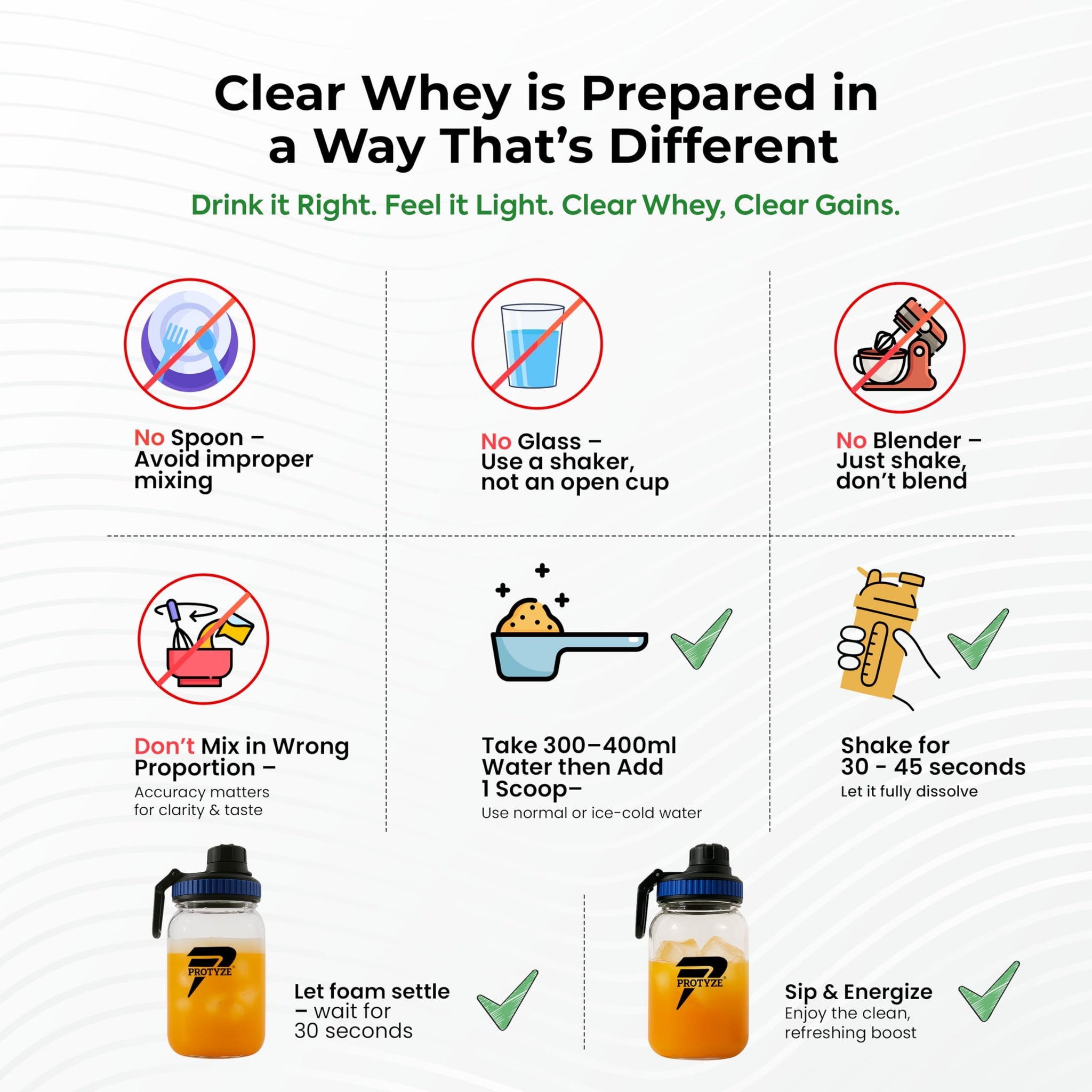 Protyze Anytime Clear Whey Protein Powder, 24g Protein, 7.2g BCAAs, Non GMO, Gluten Free - ingredients panel (12)