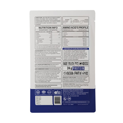 Protyze Anytime Clear Whey Protein Powder, 24g Protein, 7.2g BCAAs, Non GMO, Gluten Free - back view