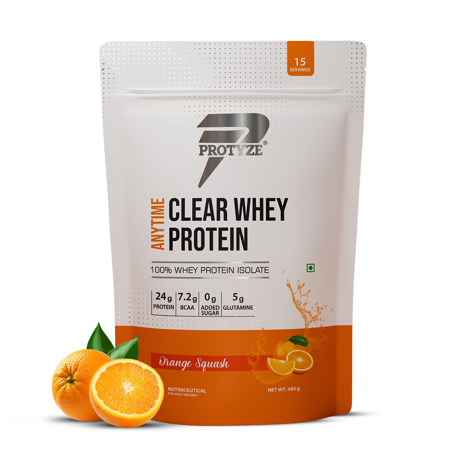 Protyze Anytime Clear Whey Protein Powder, 24g Protein, 7.2g BCAAs, Non GMO, Gluten Free (47)