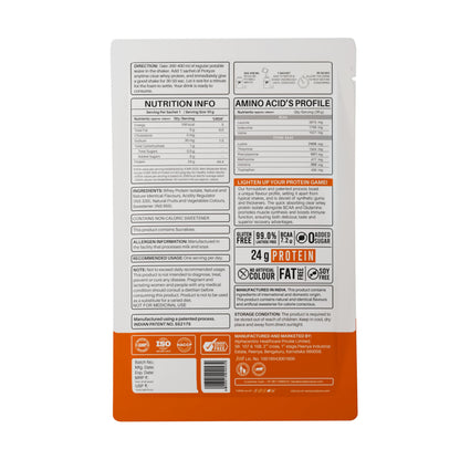 Protyze Anytime Clear Whey Protein Powder, 24g Protein, 7.2g BCAAs, Non GMO, Gluten Free - back view (55)