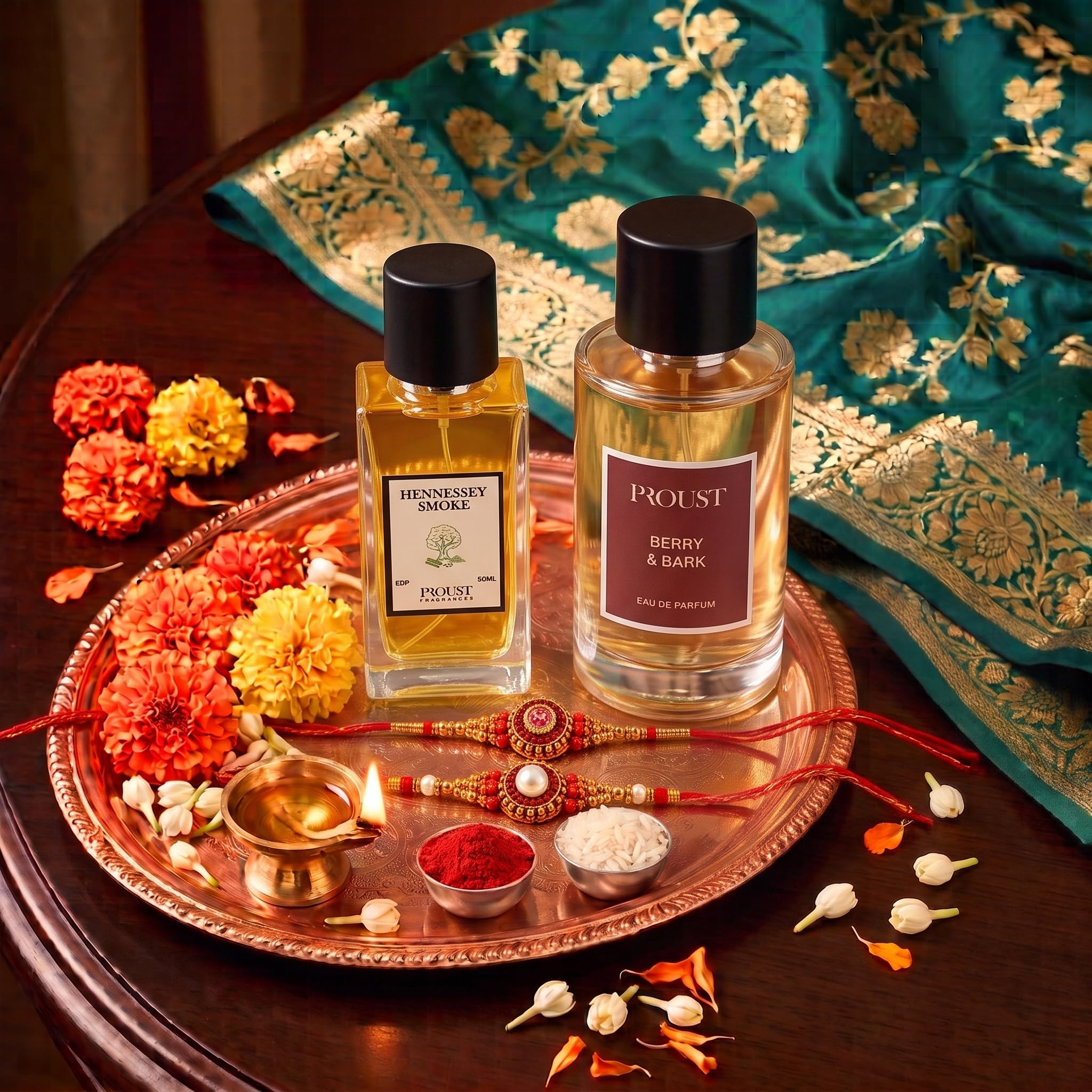 Proust Rakhi Gift Set Perfumes | Berry Bark | Luxury Pack of 5 | EDP - back view