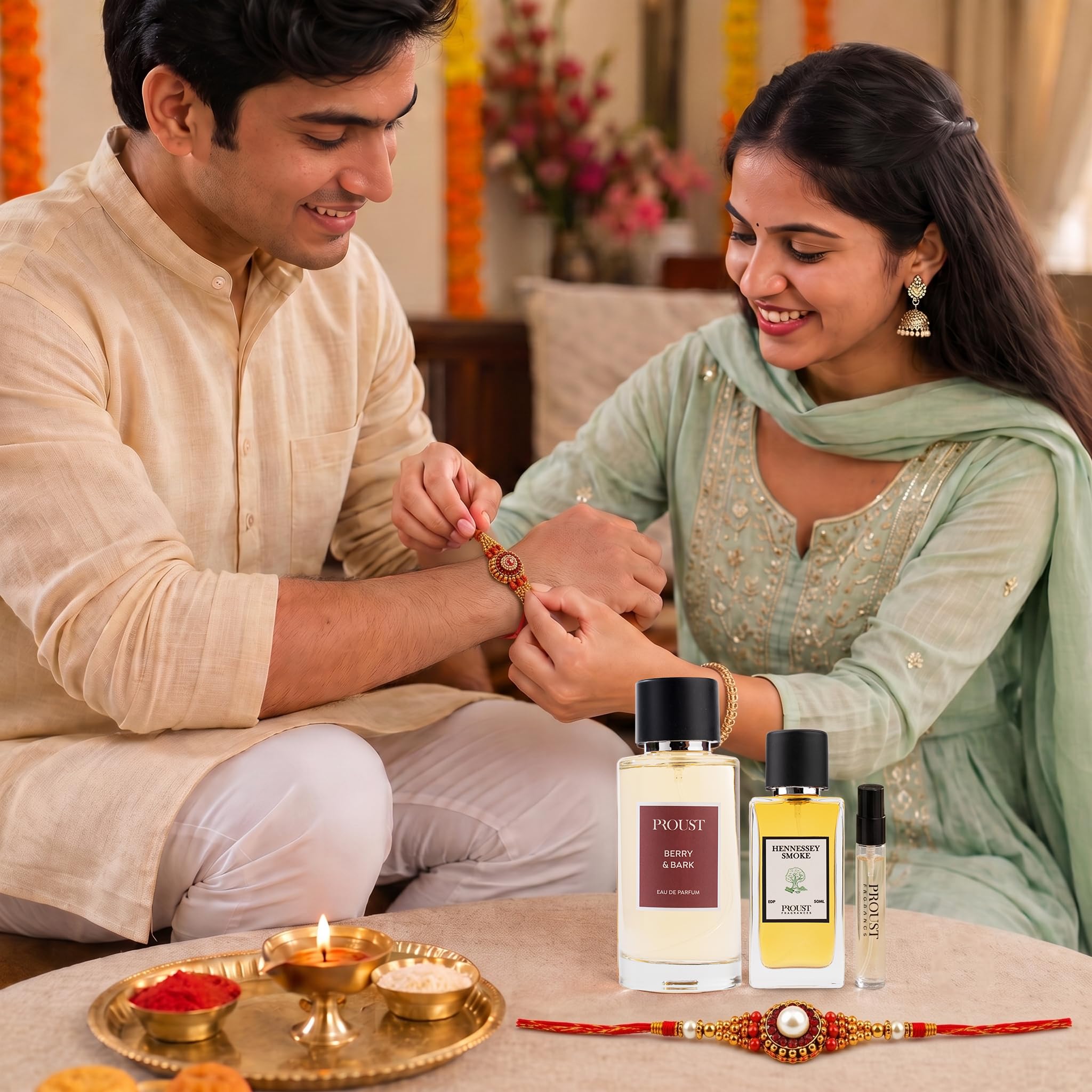 Proust Rakhi Gift Set Perfumes | Berry Bark | Luxury Pack of 5 | EDP - packaging
