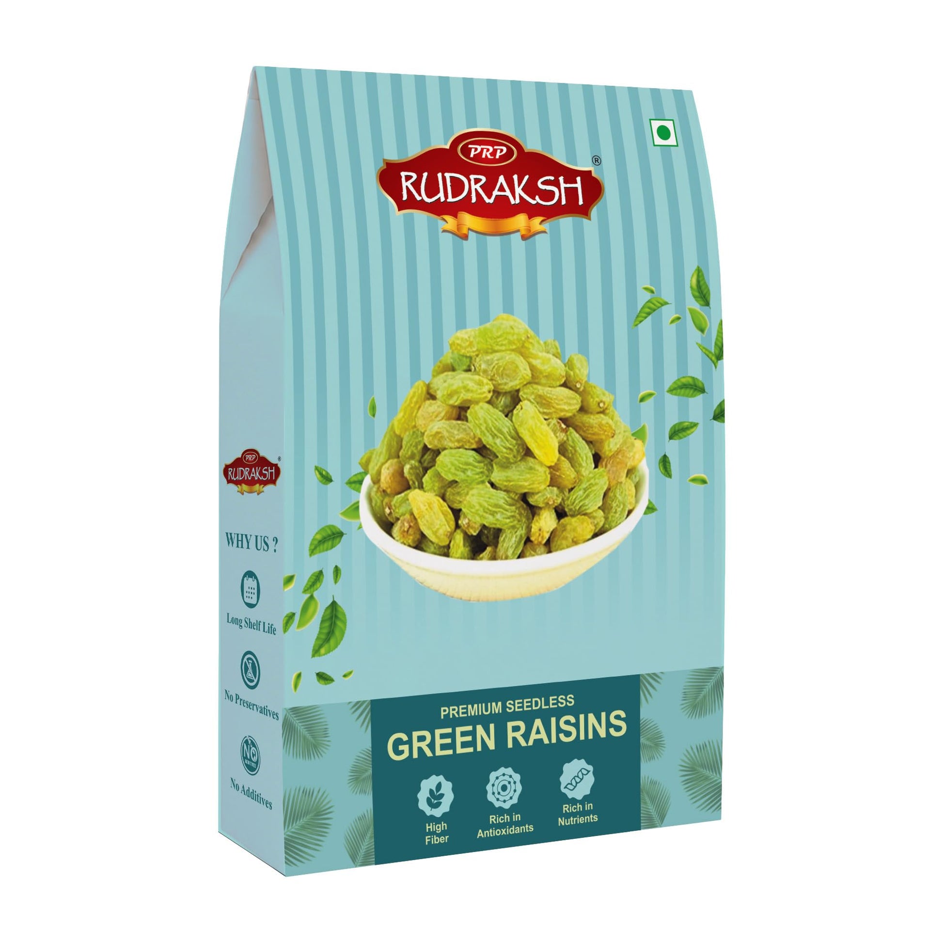PRP RUDRAKSH Seedless Green Raisins, Naturally Sweet Kismis - Dry Fruit Snack