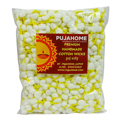 Pujahome Round Cotton Wicks - Handmade Biodegradable Cotton Wicks for Diya Pooja Aarti (15)