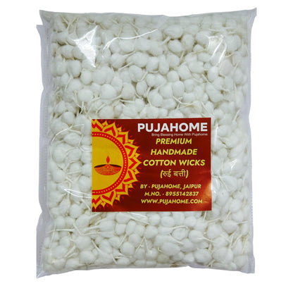 Pujahome Round Cotton Wicks - Handmade Biodegradable Cotton Wicks for Diya Pooja Aarti (25)