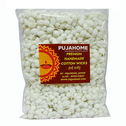 Pujahome Round Cotton Wicks - Handmade Biodegradable Cotton Wicks for Diya Pooja Aarti (9)