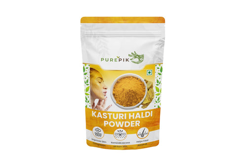 Pure Pik Organic Kasturi Haldi Powder, Triple Filtered Wild Turmeric Face Pack