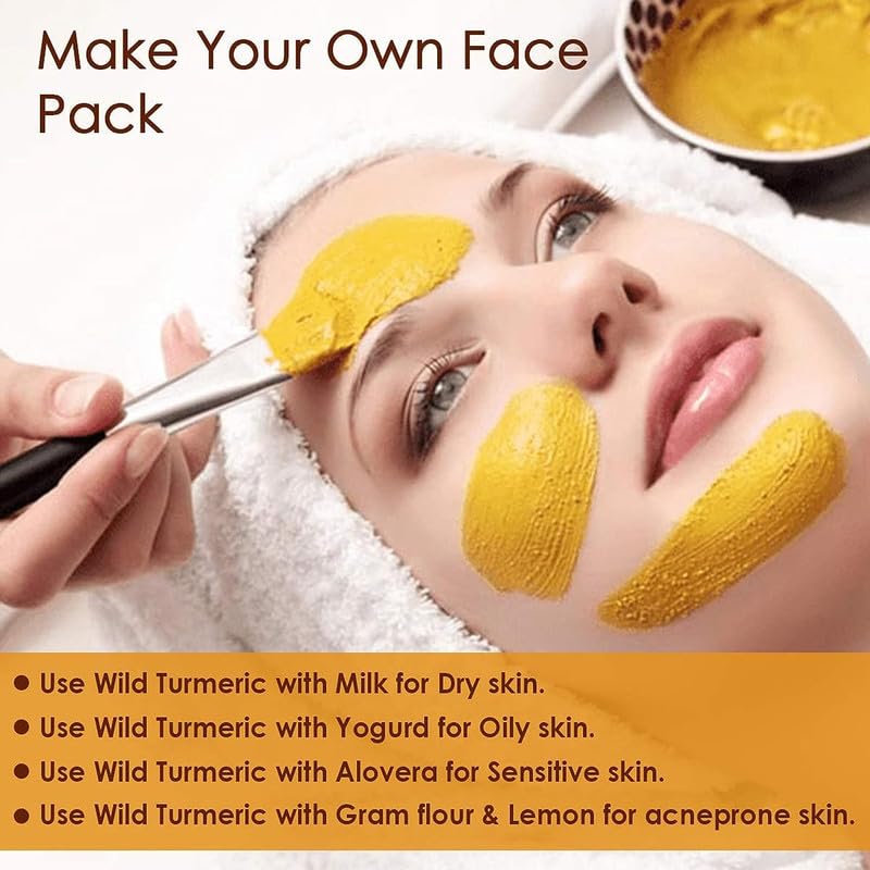 Pure Pik Organic Kasturi Haldi Powder, Triple Filtered Wild Turmeric Face Pack - label detail