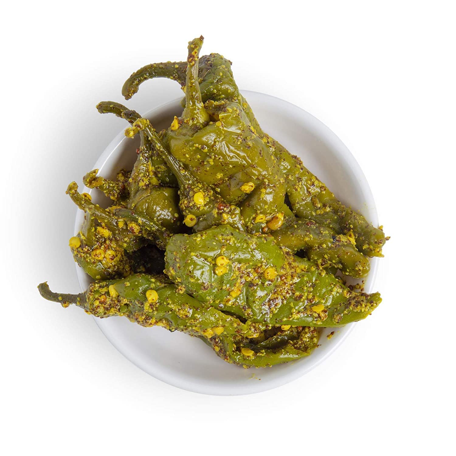 Pure Pik Rajasthani Style Green Chilli Pickle, No Preservatives, No Oil, Stuffed Athana Mirchi - front view