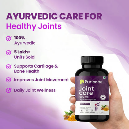 Puricane Joint Care Tablets, Herbal Supplement with Boswellia, Curcumin, Ashwagandha, Guggul, Fenugreek, Ginger & Piperine, 5
