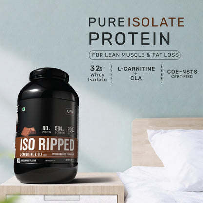 QNT ISO Ripped Whey Protein Isolate Powder with L-Carnitine & CLA, 1kg - front view (11)