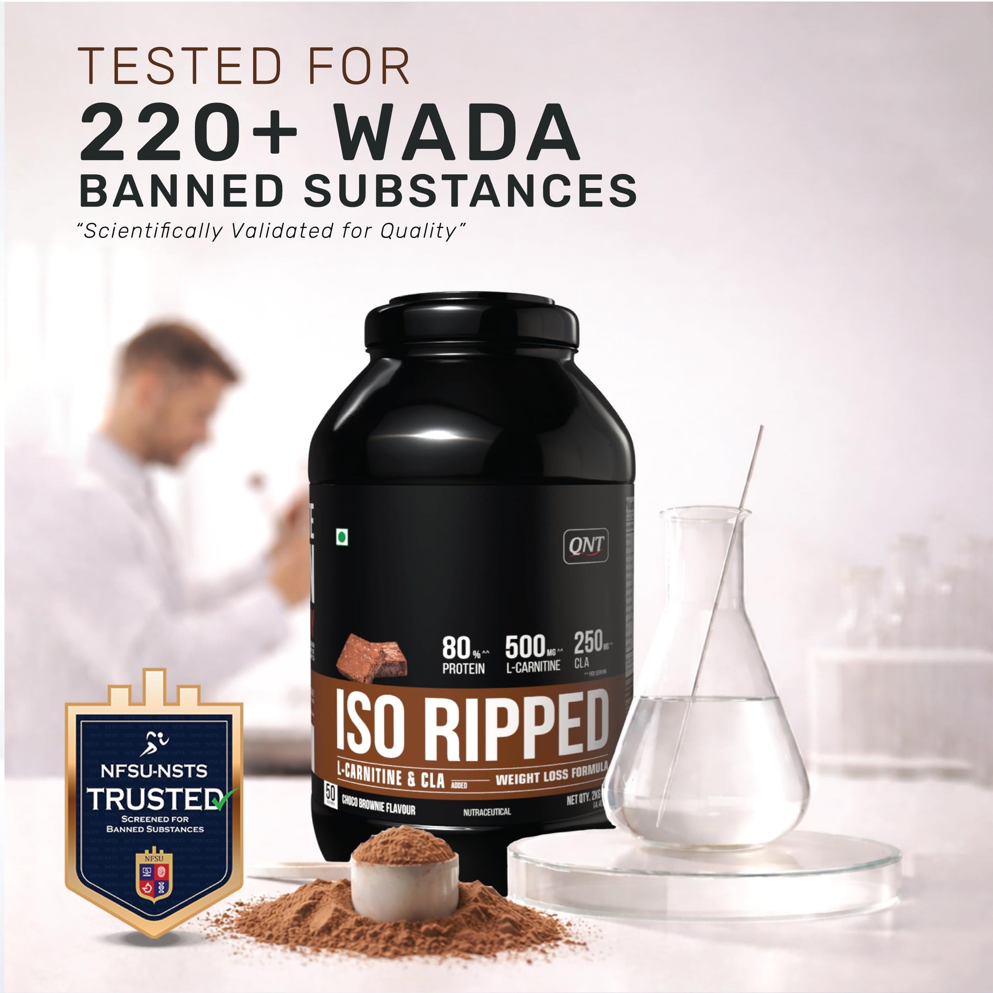 QNT ISO Ripped Whey Protein Isolate Powder with L-Carnitine & CLA, 1kg - back view (12)