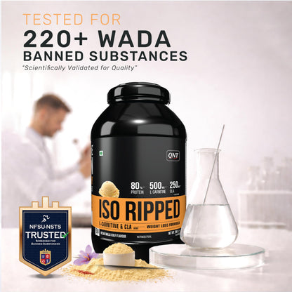 QNT ISO Ripped Whey Protein Isolate Powder with L-Carnitine & CLA, 1kg - back view (20)