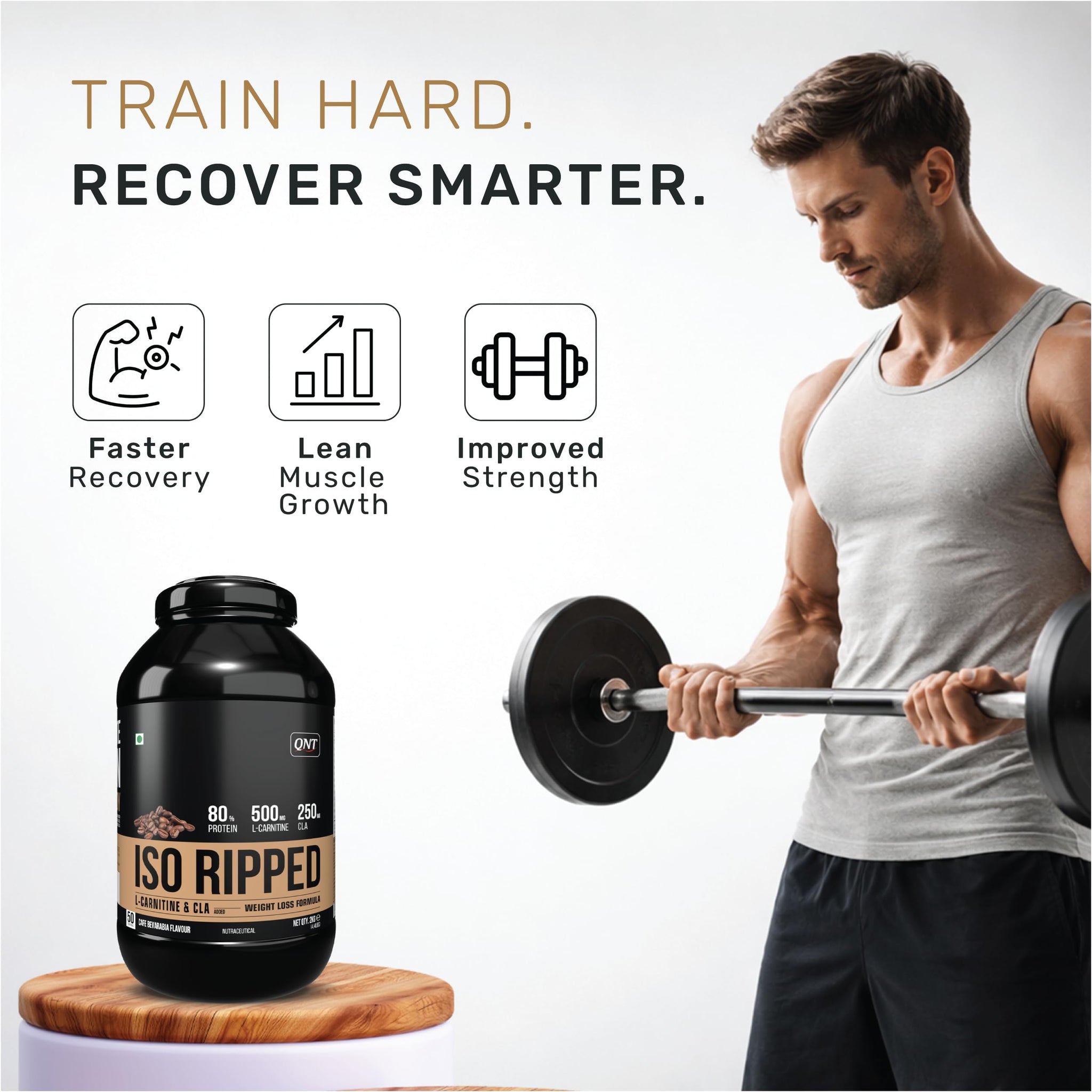 QNT ISO Ripped Whey Protein Isolate Powder with L-Carnitine & CLA, 1kg - ingredients panel