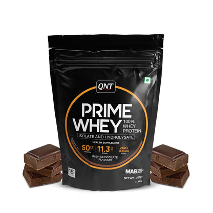 QNT Prime Whey Protein Powder, 500g, Choco Badam, Triple Blend Formula, Dietary Supplement (10)