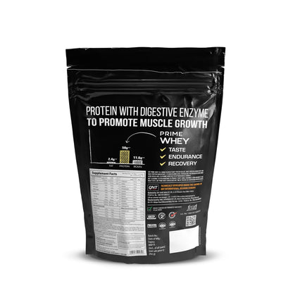 QNT Prime Whey Protein Powder, 500g, Choco Badam, Triple Blend Formula, Dietary Supplement - close-up detail (14)