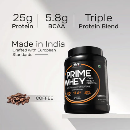 QNT Prime Whey Protein Powder, 500g, Choco Badam, Triple Blend Formula, Dietary Supplement - label detail (19)