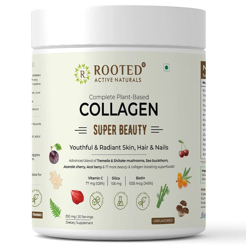 R ROOTED ACTIVE NATURALS Plant Based Collagen Supplement Powder, 250g, Vegan, Unisex