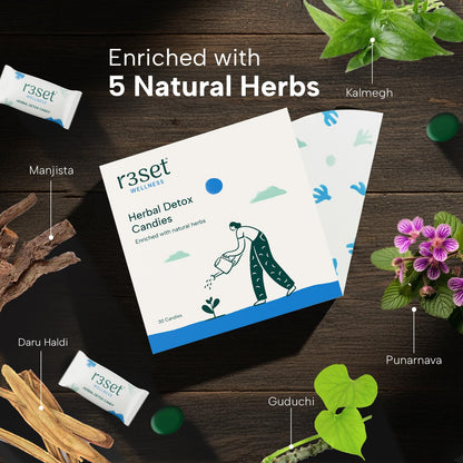R3SET Herbal Liver Candy with Milk Thistle, Adult Nutritional Supplement, Lozen Pharma - back view