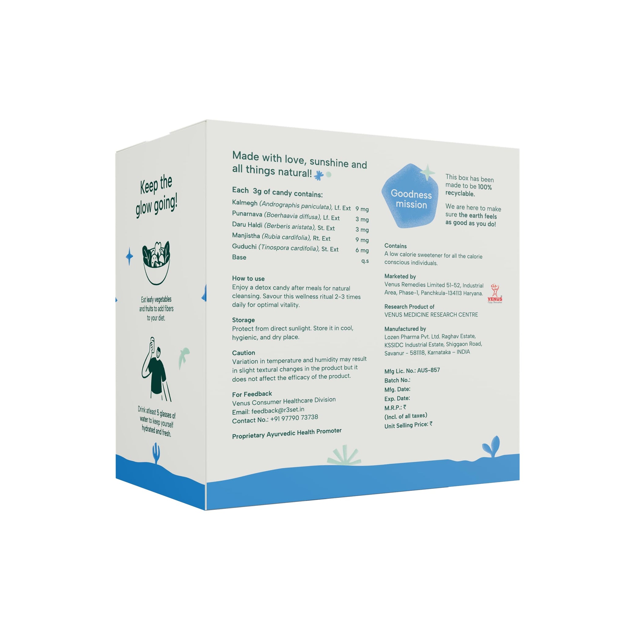 R3SET Herbal Liver Candy with Milk Thistle, Adult Nutritional Supplement, Lozen Pharma - close-up detail