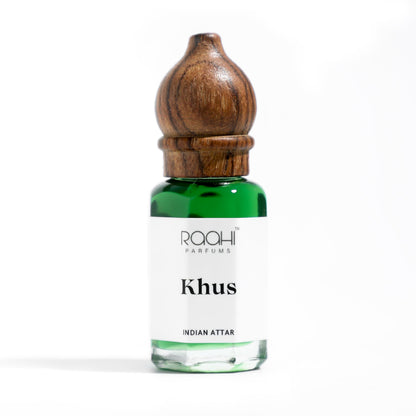 Raahi Parfums Khus Attar, 12ml Natural Fragrance, Unisex, Traditional Kannauj Perfume