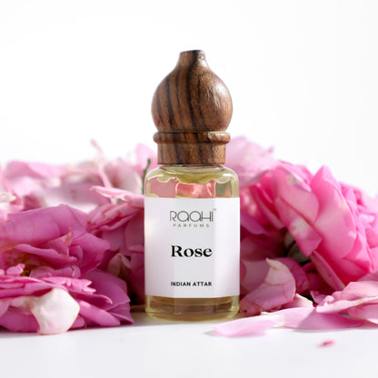 Raahi Parfums Rose Attar, 12ml, Kannauj Traditional Process, Unisex Fragrance - front view