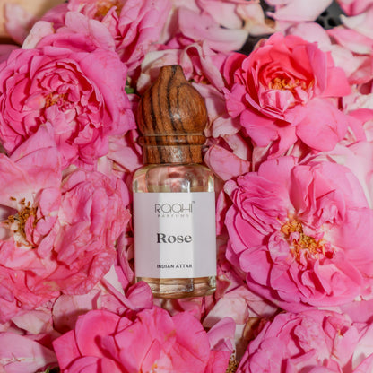 Raahi Parfums Rose Attar, 12ml, Kannauj Traditional Process, Unisex Fragrance - back view