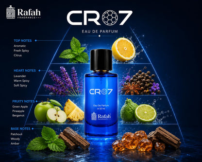 Rafah Fragrance CR07 Eau De Parfum 50ml, Aromatic Woody Citrus Fragrance for Men, Daily Wear EDP Spray - back view