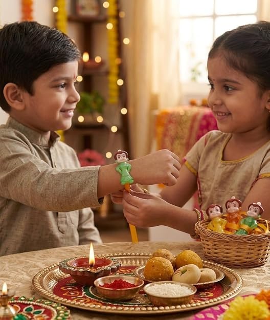 Rakhi Combo Set for Kids | Cartoon Character Cute Design for Boys & Girls | Raksha Bandhan Rakhhi for Little Brother, Baby, T