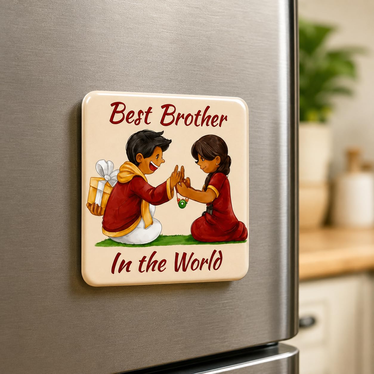 Rakhi for Brother Set of 8 with Fridge Magnet Gift | Designer Floral Pearl Rakhi Combo Pack | Handmade Raksha Bandhan Rakhi S