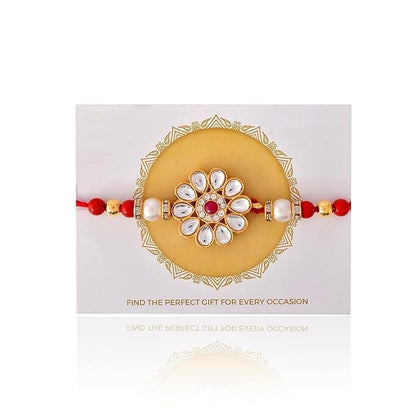 Rakhi Set for Brother with Roli Chawal, Kundan Rakhi, Pack of 2, Raksha Bandhan Pooja Supplies - packaging