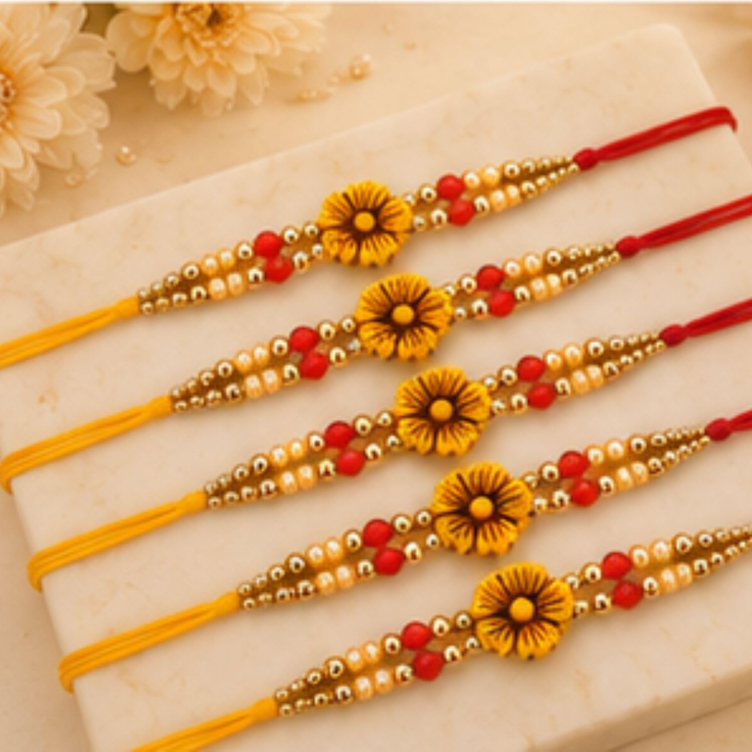 Rakhi Set of 5 Rakhi Gift Combo for Brother Boy Men Kids, Rudraksh Rakhi Gift, Dora Kundan Meena Rakhi Band Moli Bracelet Sto