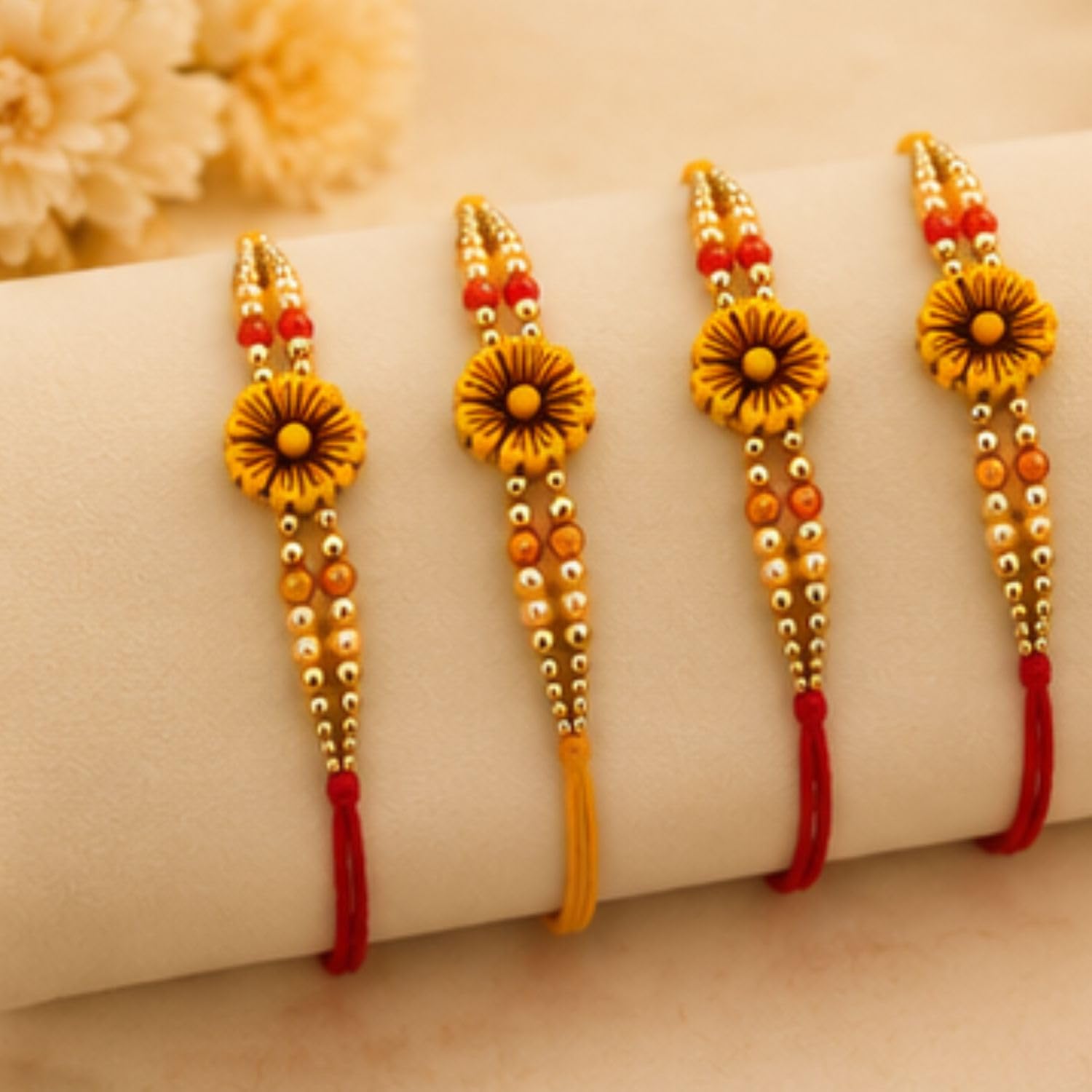 Rakhi Set of 5 Rakhi Gift Combo for Brother Boy Men Kids, Rudraksh Rakhi Gift, Dora Kundan Meena Rakhi Band Moli Bracelet Sto
