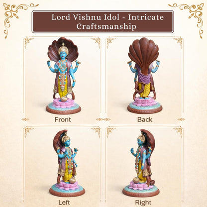 RangTara Resin Lord Vishnu on Sheshnag Idol | 12.5 Inch Antique Showpiece, Figurine for Home Pooja Mandir Decor - packaging
