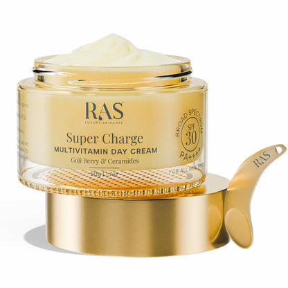 RAS OILS Super Charge Day Cream SPF 30 PA++++ with Goji Berry & Ceramides, Daily Face Moisturizer for All Skin Types (10)