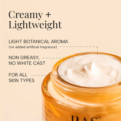 RAS OILS Super Charge Day Cream SPF 30 PA++++ with Goji Berry & Ceramides, Daily Face Moisturizer for All Skin Types - ingred