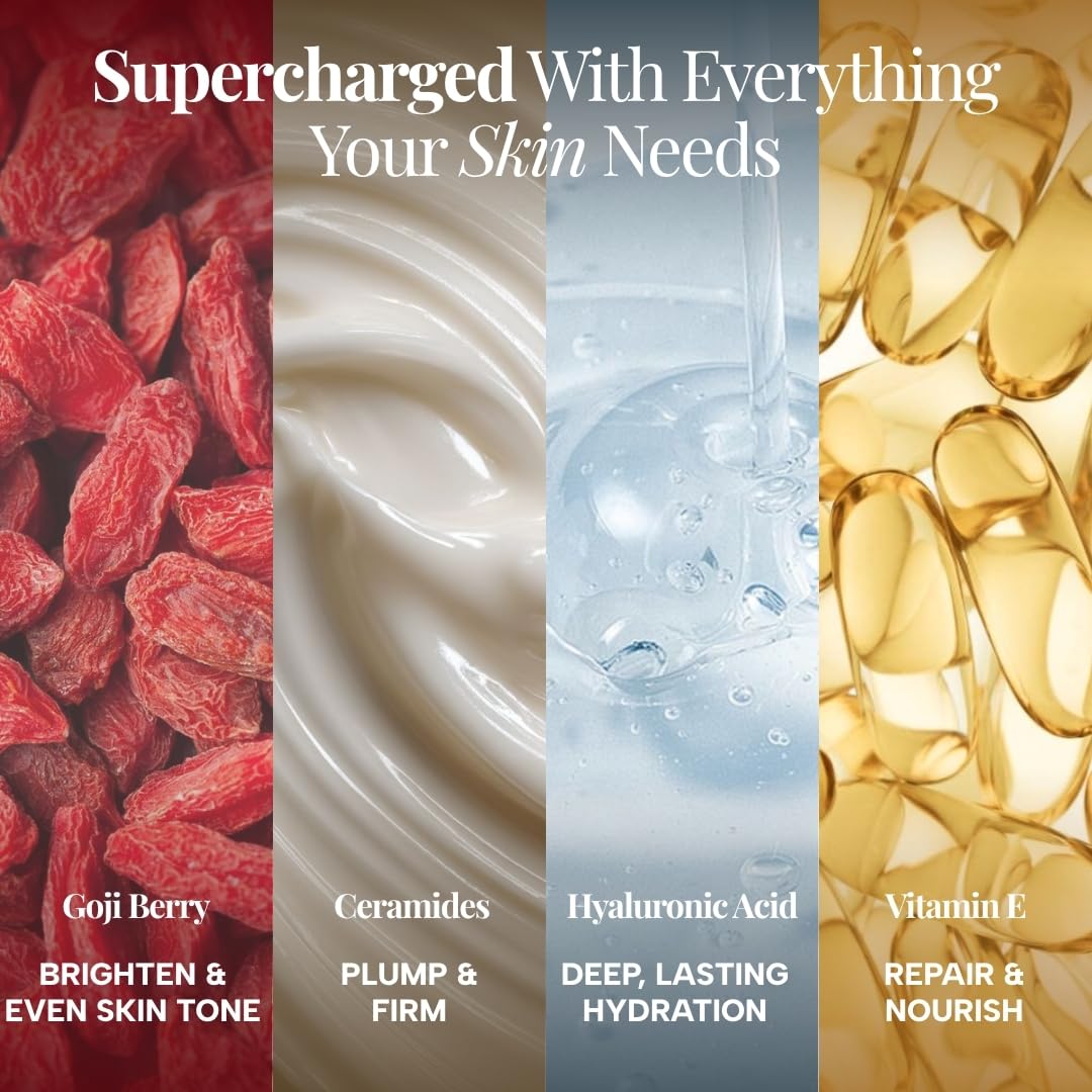 RAS OILS Super Charge Day Cream SPF 30 PA++++ with Goji Berry & Ceramides, Daily Face Moisturizer for All Skin Types - label