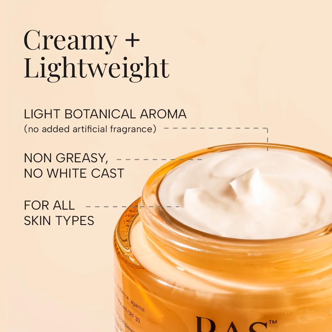 RAS OILS Super Charge Day Cream SPF 30 PA++++ with Goji Berry & Ceramides, Daily Face Moisturizer for All Skin Types - ingred