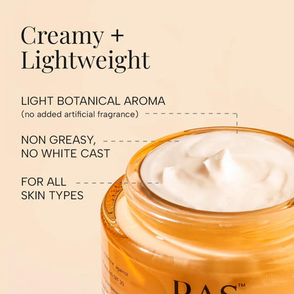 RAS OILS Super Charge Day Cream SPF 30 PA++++ with Goji Berry & Ceramides, Daily Face Moisturizer for All Skin Types - ingred