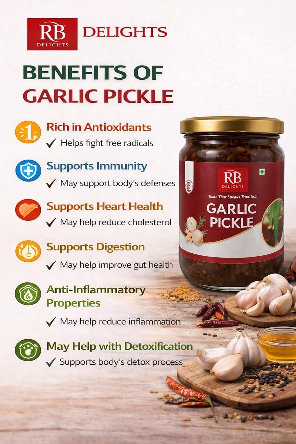 RB Delights Handmade Rajasthani Pickle Achar, No Added Preservatives, Ready to Eat Indian Pickle - front view (14)