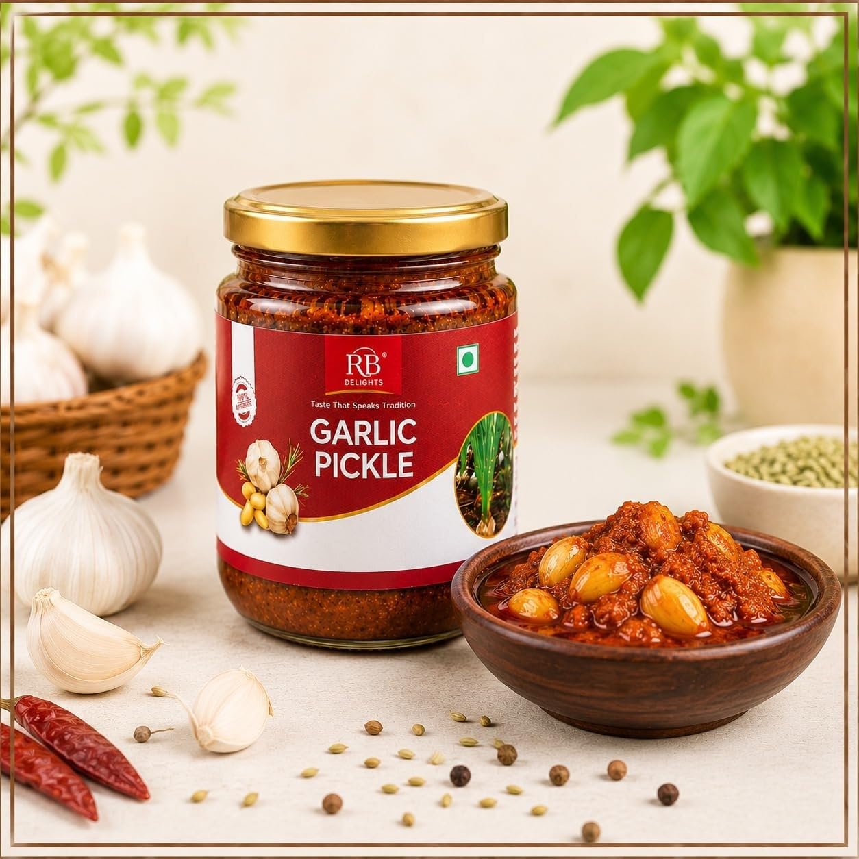 RB Delights Handmade Rajasthani Pickle Achar, No Added Preservatives, Ready to Eat Indian Pickle - back view (15)