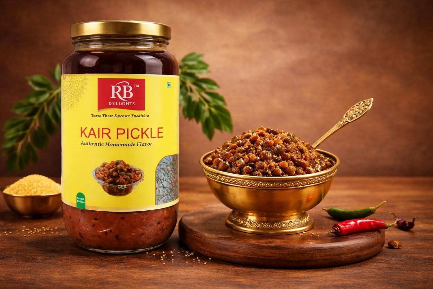RB Delights Handmade Rajasthani Pickle Achar, No Added Preservatives, Ready to Eat Indian Pickle - back view (24)